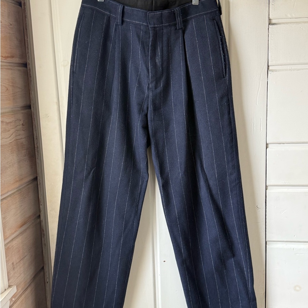 Madewell Roebling Navy Pinstripe Trousers